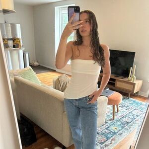 Urban Outfitters White Strapless Top